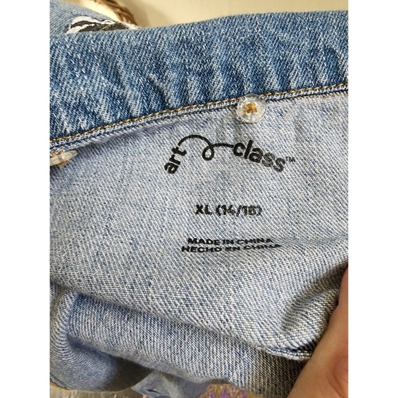 Blue Jean Jacket 'Embrace Your Inner Rose' Size XL Artsy Boho by Art Class - Picture 5 of 6